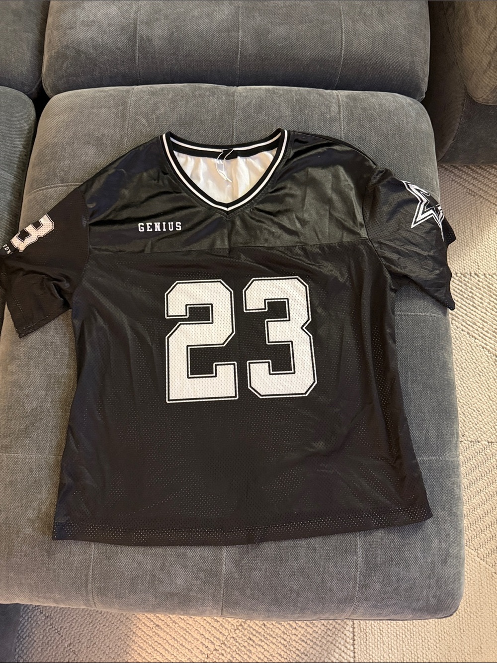 Men's Black Athletic Jersey Shirt with Number 23